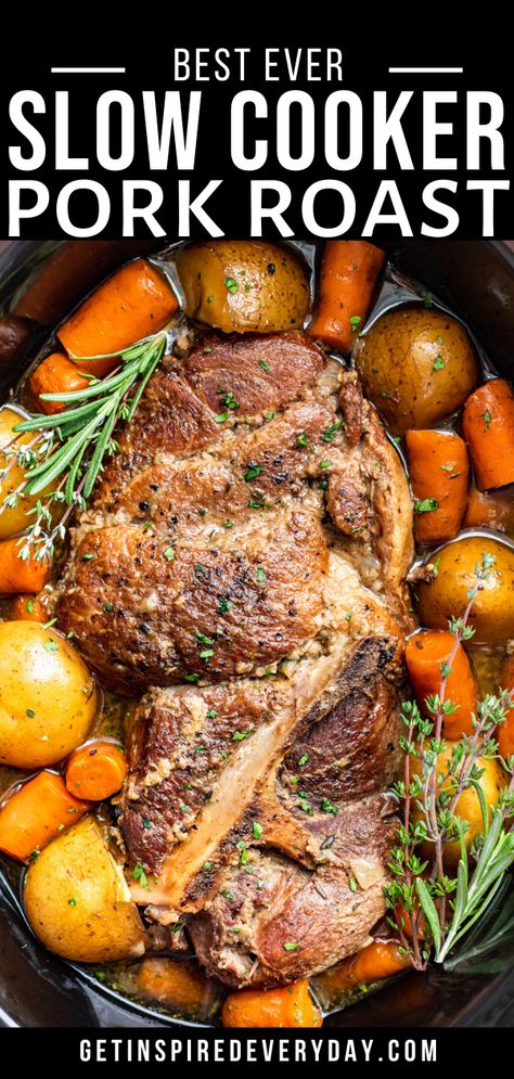 Pork Roast With Potatoes, Pork Shoulder Roast Crock Pot, Simple Sunday Dinner, Pork Roast Crock Pot Recipes, Crockpot Pork Roast, Slow Cooker Pork Roast, Pot Roast Crock Pot Recipes, Pork Shoulder Recipes, Shoulder Roast