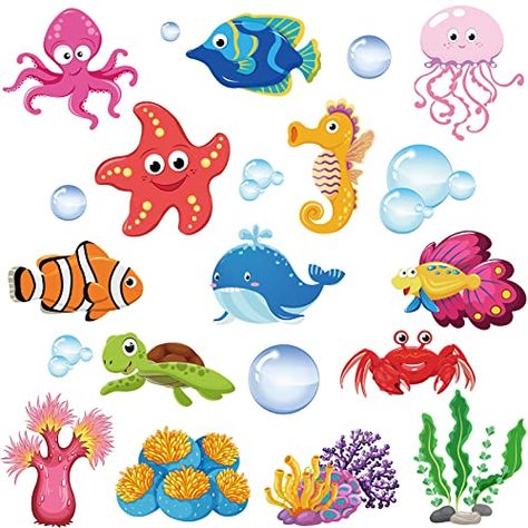 Pictures Of Sea Creatures, Mermaid Sticker, School Bulletin Boards, Sea Animal, Art Drawings For Kids, Sea World, School Classroom, Tropical Fish, Peppa Pig