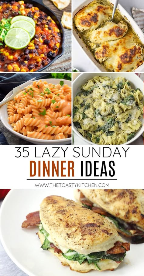 Lazy Sunday Dinner, Easy Sunday Dinner, Sunday Dinner Ideas, Lazy Dinners, Sunday Dinner Recipes, Thanksgiving Dinner Menu, Weekend Dinner, Sunday Recipes, Comfort Food Recipes Dinners