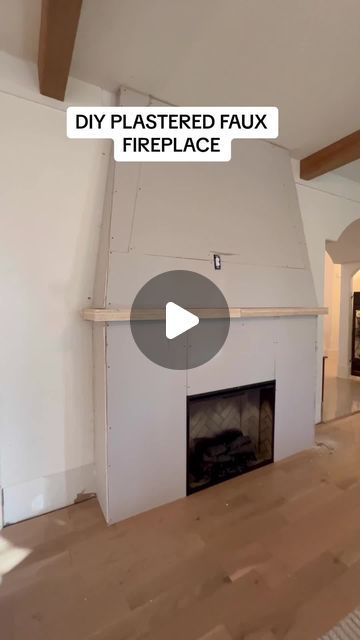 Lena B. Taylor on Instagram: "Comment "FIREPLACE" and I will send you the free download for all the details of this DIY Plastered Fireplace with electric insert. I'm finishing up the drywall which will serve as the base for the plaster. #diyproject #fireplacemakeover #hometransformation #homerenovation" Fireplace Insert Ideas Diy, Faux Floor To Ceiling Fireplace, Plaster Fireplace Makeover, Drywall Fireplace Makeover, How To Plaster Fireplace, Plaster Electric Fireplace, Drywall Electric Fireplace, Plaster Of Paris Fireplace, Build A Faux Fireplace