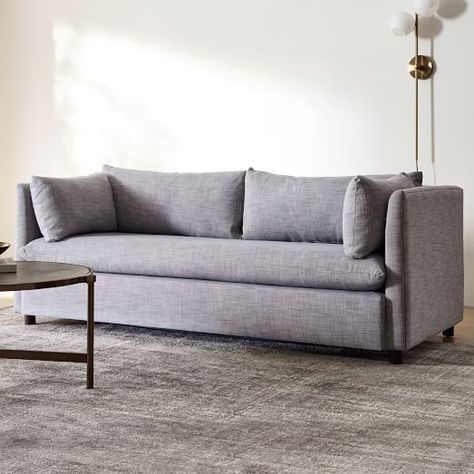 Shelter Queen Sleeper Sofa (In-Stock & Ready to Ship) | West Elm Shelter Sofa, Victorian Study, West Elm Sofa, Apartment 2023, Deep Seated Sofa, Compact Sofas, Queen Size Sheets, Sleeper Sofas, Overnight Guests