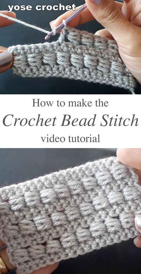 Crochet Bead Stitch, Bead Stitch, Easy Knitting Projects, Handbag Pattern, Stitch Crochet, Crochet Clothes Patterns, Bead Stitching, Crochet Stitches Tutorial, 자수 디자인