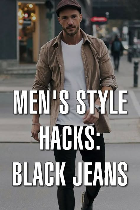 Mens Black Jeans Outfit, Jeans Mens Outfit, Black Jeans Outfit Casual, Black Denim Outfit, Denim Menswear, Mens Black Jeans, Denim Jeans Outfit, Jeans Outfit Men, Pants Outfit Men