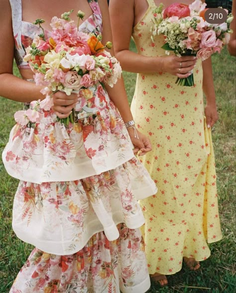 Pastel colour bridesmaid dresses