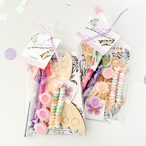 cwkidslifestyle - Etsy UK Butterfly Themed Birthday Party Table Set Up, Fairy Party Favors Bags, Butterfly Loot Bag Ideas, Tea For Two Party Favors, Butterfly Birthday Favors, Bubbles Party Favors, Butterfly Goodie Bags, Fairy Birthday Goodie Bags, Butterfly Birthday Party Favors