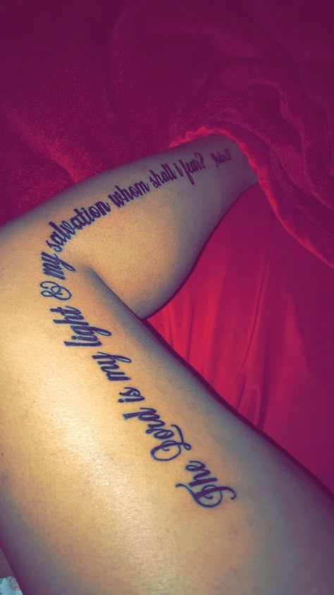 ♥️ Side Tattoos Women Quotes, Inner Leg Tattoo, Words Down Leg Tattoo, Leg Tattoo Women, Tattoos Dolphin, Women Leg Tattoos, Tattoos Jellyfish, Leg Tattoos Women Thigh, Tattoos Women Thigh