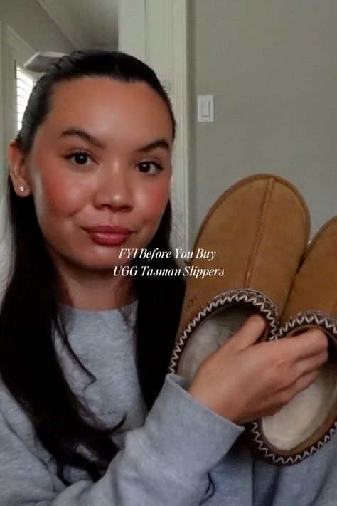 my experience with the viral UGG Tasman Slippers one year into owning them! shop this slippers now! https://rstyle.me/+aSJs2XSzDK36r_NMLQGClg *affiliate* Ugg Tasman Vs Ultra Mini, Ugg Slippers Styled, Ugg Tazz Vs Tasman, How To Wear Ugg Slippers Outfit, Talisman Uggs, Ugg Tasman Slippers Outfit Jeans, Outfits For Tasman Uggs, How To Wear Ugg Tasman Slippers, Styling Tasman Uggs