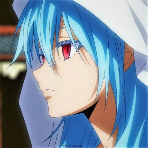 Rimuru Tempest, Blue Hair, Anime Character, Slime, Anime, Hair, Blue, White