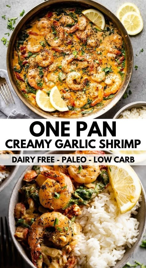 Pescatarian Recipes Healthy, Creamy Garlic Shrimp, Pescatarian Meals, Pescatarian Diet, Pescetarian Recipes, Shrimp Dinner, Shrimp Recipes For Dinner, Best Low Carb Recipes, Pescatarian Recipes