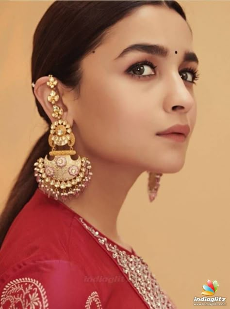 Alia Bhatt Photos - Bollywood Actress photos, images, gallery, stills and clips - IndiaGlitz.com Indian Look, Chandbali Earrings, Indian Jewellery Design Earrings, Earrings Indian, Indian Jewellery Design, Kundan Earrings, Movie Industry, Chunky Jewelry, Jewelry Design Earrings