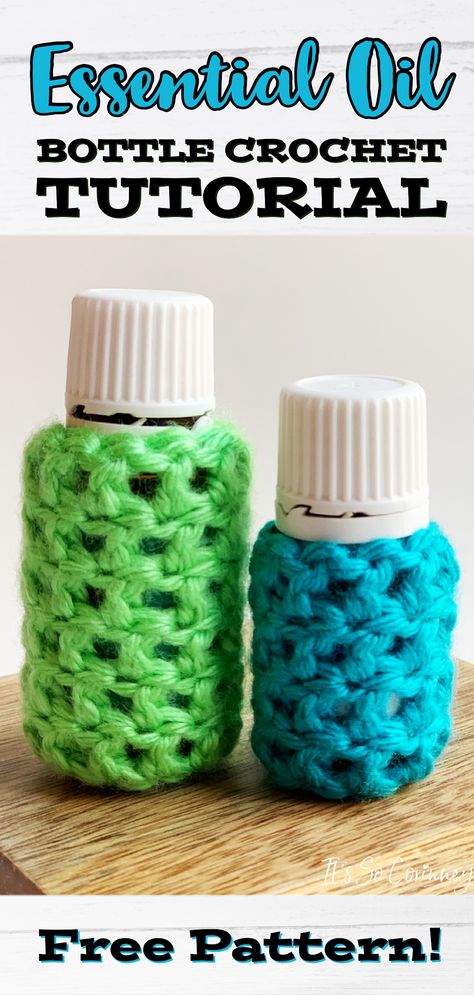 Have you ever dropped your super expensive essential oil bottles on the floor? Then check out the easy tutorial to crochet essential oil bottle sleeve holders for 15 ml and 5 ml bottles. The perfect essential oil accessory! #crochet #crochettutorial #essentialoils Diy Oil Diffuser, Diffuser Diy, Esential Oils, Essential Oil Accessories, Essential Oil Carrier Oils, Making Essential Oils, Bottle Sleeves, Herbal Oil, Essential Oil Bottles