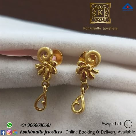 Small Hanging Earrings Gold, Daily Use Gold Earrings Indian Latest, 3 Grams Gold Earrings Indian Daily Wear, 3grams Gold Earrings Indian, Simple Gold Earrings For Daily Use, 3 Grams Gold Earrings, Gold Earrings Designs New Model, Gold Earrings Designs For Daily Use, 3 Grams Gold Earrings Indian