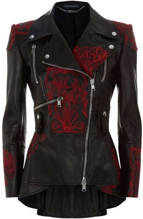 Leather Jacket Fantasy Outfit, Vampire Leather Jacket, Steampunk Leather Jacket, Queen Of Hearts Leather Jacket, Gothic Leather Jacket, Fantasy Leather Jacket, Alexander Mcqueen Leather Jacket, Cool Leather Jackets, Gothic Fashion Outfits