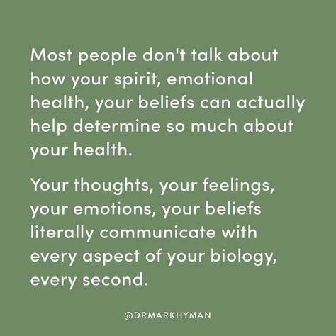 https://www.instagram.com/p/CU7fJXvtX2-/?utm_medium=share_sheet Biology Of Belief, Dr Mark Hyman, Holistic Fitness, Self Work, Mark Hyman, Psychology Disorders, Health And Vitality, Year Quotes, Daily Motivational Quotes