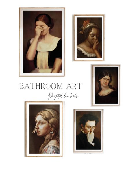 Powder Room Framed Art, Bathroom Modern Art, Bathroom Photography Art, Frames On Bathroom Wall, Chic Bathroom Art, Half Bathroom Art, Bathroom Artwork Funny, Half Bath Artwork Wall Art, Unique Bathroom Decor Ideas