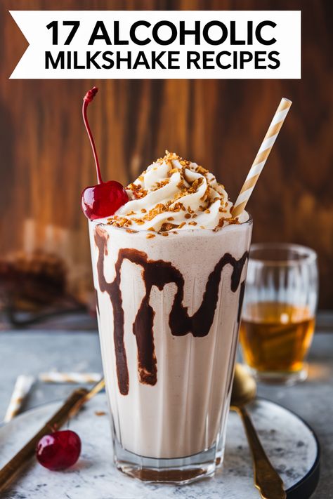 Indulge in the ultimate adult dessert with these 17 delicious alcoholic milkshake recipes. Combining creamy ice cream with your favorite boozy cocktails, these recipes are perfect for a fun night in or a special occasion. Whether you prefer rum, vodka, whiskey, or liqueurs, there's a spiked milkshake recipe to satisfy every taste. Get ready to enjoy the perfect blend of sweet and spirited! Fireball Milkshake, Vanilla Ice Cream Alcohol Drinks, Smooth Alcoholic Drinks, Spiked Milkshake Recipes, Adult Milkshake Recipes, Alcoholic Milkshake Recipe, Creamy Mixed Drinks, Alcoholic Ninja Creami Recipes, Boozy Ice Cream Drinks