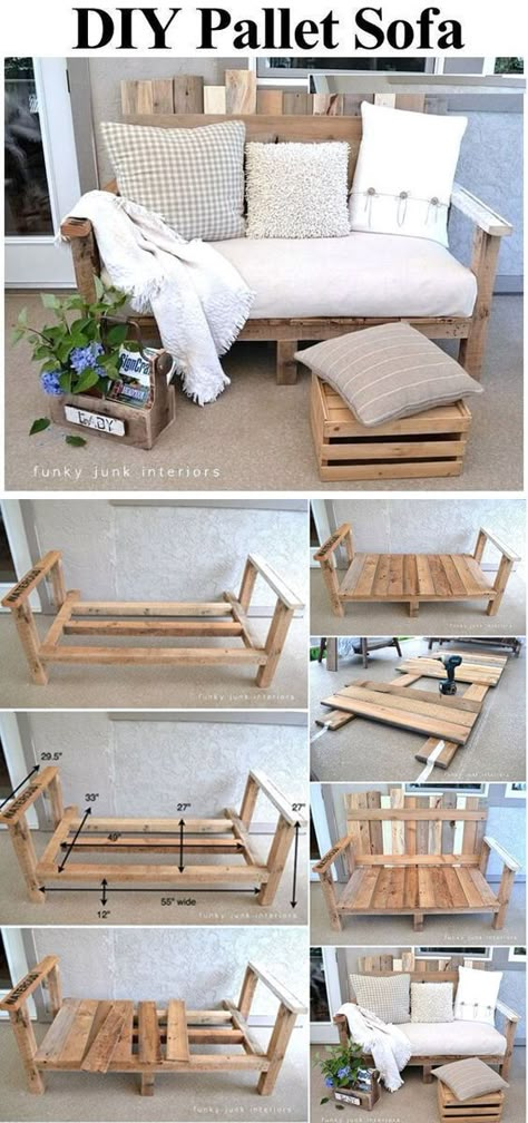 Palette Sofa, Diy Pallet Sofa, Pallet Sofa, Decor Ikea, Pallet Furniture Living Room, Dekor Diy, Pallet Decor, Diy Furniture Hacks, Diy Furniture Easy