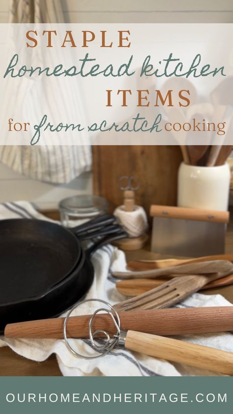 Home Stead Kitchen, Things To Start Making From Scratch, Homestead Kitchen Recipes, Homestead Kitchen Organization, Home Style Cooking, Home Style Cooking Recipes, Homestead Grocery List, Homestead Meals Families, Homestead Meal Planning