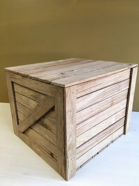 Crate Porch Decor, Milk Crate Storage, Wooden Crate Shelves, Wood Box With Lid, Crate Bench, Wooden Shipping Crates, Crate Decor, Anastasia Musical, Crate Coffee Table