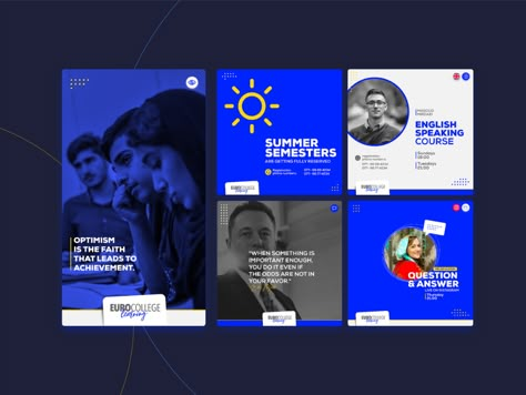 Social Media Content Design - Euro College by Reza Morezi on Dribbble Social Media Content Design, Media Design Graphics, Content Design, Social Post, Social Media Designs, Social Media Design Inspiration, Contents Design, Social Media Ideas, Design Social Media