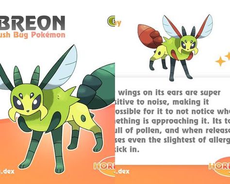 ✨ Pokemon Horizons ✨ on Instagram: "VIBREON - The Lush Bug Pokemon Bug Type Dex: “The wings on its ears are super sensitive to noise, making it impossible for it to not notice when something is approaching it. Its tail is full of pollen, and when released, causes even the slightest of allergies to kick in.” Ability: Swarm Does not evolve further. Eevee evolves into Vibreon when leveled up at Dawn while holding a Silver Powder. Vibreon is based on speculations of a Bug type Eeveelution. ✨ . Eevee Bug Type, Bug Type Eeveelution, Pokemon Bug Type, Bug Type Pokemon, Bug Pokemon, Bug Type, Pokemon Pokedex, Type Pokemon, A Bug