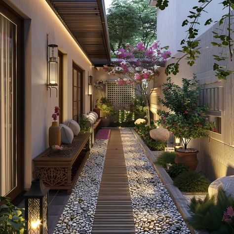 Interior Balcony, Terrasse Design, Exterior Wall Cladding, Small Garden Landscape, Backyard Layout, Corridor Design, Courtyard Design, Small Backyard Gardens, Casa Exterior