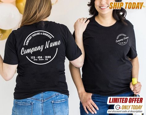 Company Shirts Ideas, Business Logo T Shirts Ideas Design, Business Logo On Shirts, Company Shirts Ideas Design, Company Name Tshirt, Business Tshirt Ideas, Company Tee Shirt Ideas, Company Logo Tshirt Designs, Business Tee Shirt Logo Ideas