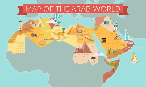 Middle east countries map in cartoon style Vector Image World Map With Country Names, Middle East Map, Middle East Countries, Desert Map, World Map With Countries, Maps Aesthetic, Arab Countries, Countries And Flags, World Map Art