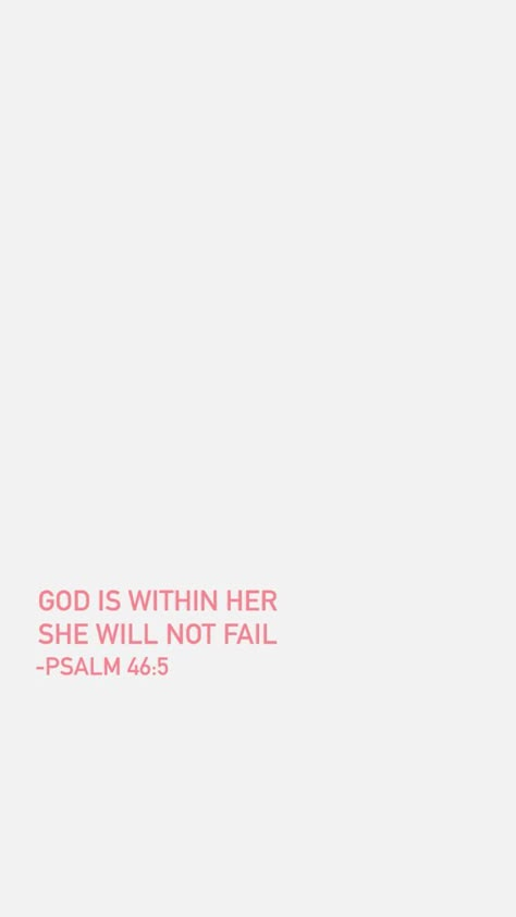 God is with her she will not fail. 🎀🪩🌸✝️ Gos Is Within Her She Will Not Fail Wallpaper, Motivational Bible Wallpaper, God Quote Wallpapers, Bible Verses For 2024, Cute Bible Verse Backgrounds, 2024 Vision Board Bible Verses, Leadership Bible Verses, 2024 Bible Verse, Phone Backgrounds Bible Verses