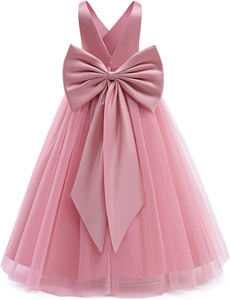 Big Bow Dress, Kids Christmas Dress, Tulle Long Dress, Wedding Evening Gown, Girls Tulle Dress, Girls Long Dresses, Dresses Dinner Party, Princess Flower, Dresses Dinner