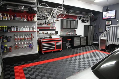 gray man cave garage idea Man Garage, Auto Garage, Architecture Renovation, Cool Garages, Ultimate Garage, Garage Storage Shelves, Garage Remodel, Garage Shed, Shelving Design