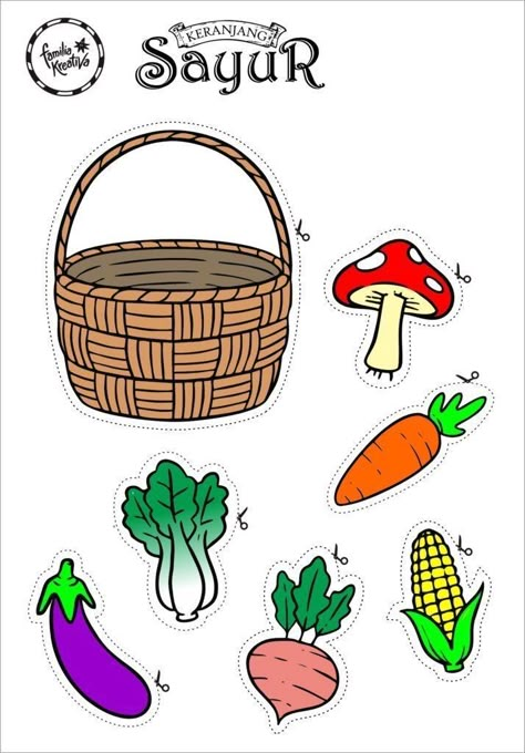 Vegetables Craft, Vegetables Printable, Vegetable Crafts, Preschool Activities Printable, Crafts For Kids Paper, English Activities For Kids, Preschool Activities Toddler, Kindergarten Learning Activities, Baby Learning Activities