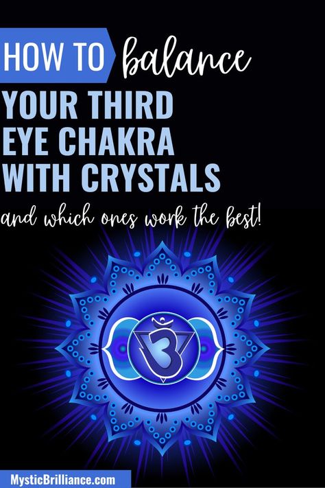 Picture of third eye chakra mandala on black background with text overlay How to Balance Your Third Eye Chakra With Crystals and Which Ones Work the Best! Chakra Aesthetic Wallpaper, Chakra Aesthetic, Ajna Chakra, Third Eye Awakening, Open Your Third Eye, Third Eye Opening, Opening Your Third Eye, Best Crystals, The Third Eye Chakra