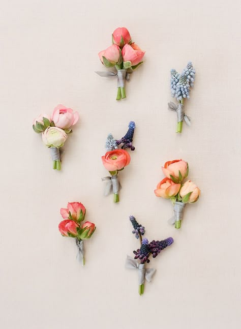 Colorful Spring Boutonnieres, Single Flower Boutonniere, Colorful Wedding Boutonniere, Dainty Boutonniere, Bouquet And Boutonniere Matching, Funky Boutonniere, Colorful Boutineers, Whimsical Boutonniere, Wild Flower Boutonniere