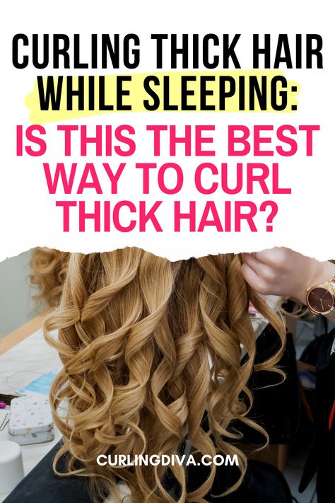 Curling thick hair while sleeping - Is this the best way to curl thick hair? No Curling Iron Curls Hair Hacks, How To Curl Long Thick Hair Without Heat, Best Curlers For Thick Hair, Pillowcase Curls, How To Curl Hair Overnight Without Heat, How To Use Rags To Curl Hair, Overnight Curls Thick Hair, Overnight Curls For Thick Hair, Curl Thick Hair Fast