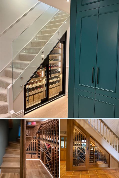 From wine walls to wine cellars, all located under the stairs, bring wine storage into the home with Sorrells Custom Wine Rooms Under Stairs Wine Storage, Stairs Wine Storage, Under Stairs Wine, Wine Cellar Closet, Under Stairs Space, Wine Walls, Under Stairs Dog House, Under Stairs Storage Ideas, Under Stairs Wine Cellar