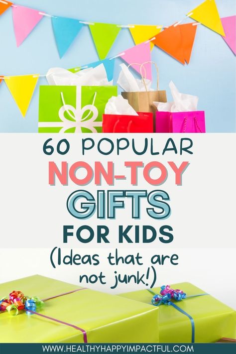 The best non-toy Christmas gifts for kids, boys, girls, babies, toddlers and teenagers! There's something for everyone in this post centered around items and experiences that are useful, practical, fun, and creative. #clutterfreeChristmas #meaningfulgifts #giftsforkidsthataren'ttoys Presents For Kids Christmas, Non Toy Gifts For Toddlers, Gifts For Daycare Kids, Non Toy Christmas Gifts For Kids, Gifts For Kids Who Have Everything, Gifts To Make For Kids, Non Toy Gifts For Kids, Best Gifts For Toddlers, Homemade Kids Gifts