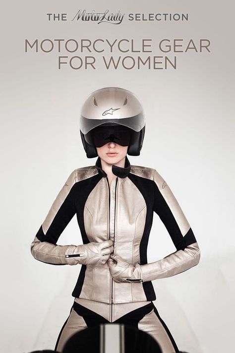 The coolest, sexiest motorcycle gear, for ladies who like to ride. Womens Motorcycle Gear, Women Motorcycle, Bike Exif, Motorcycle Suit, Biker Babe, Biker Gear, Girls On Bikes, Lady Riders, Biker Chic