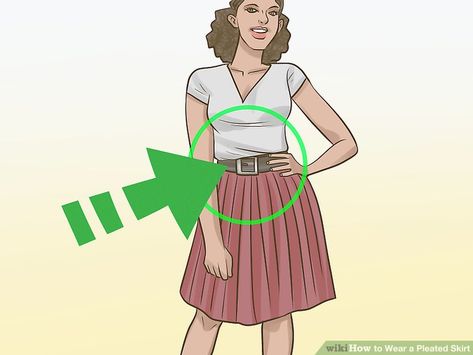 How to Wear a Pleated Skirt: 15 Steps (with Pictures) - wikiHow Taupe Pleated Skirt Outfit, Vest And Pleated Skirt Outfit, Black Pleated Skirt Outfit Summer Casual, Black Pleated Skirt Outfit Casual, Black Pleated Skirt Outfit Summer, Pleated Skirt Outfit Casual, Brown Pleated Skirt Outfit, Pleated Skirt Outfit Short, Pleated Skirt Outfit Summer