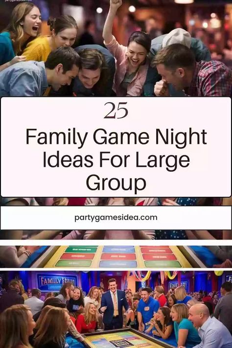 Family Game Night Ideas For Large Groups [Super Fun] - Fun Party Games Ideas for Adults and Kids Funny Games For Family Gatherings, Family Game Night Ideas For Adults, Family Tournament Games, Family Competition Ideas, Hollywood Game Night Games, Games To Play With Big Groups, Big Group Party Games, Big Family Games, Large Group Games For Adults Indoor