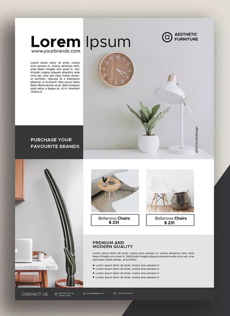 Furniture Leaflet Design, Furniture Newsletter, Furniture Flyer Design, Furniture Template, Flyer Real Estate, Johnson Tiles, Furniture Website, Creative Advertising Design, Interior Minimalista