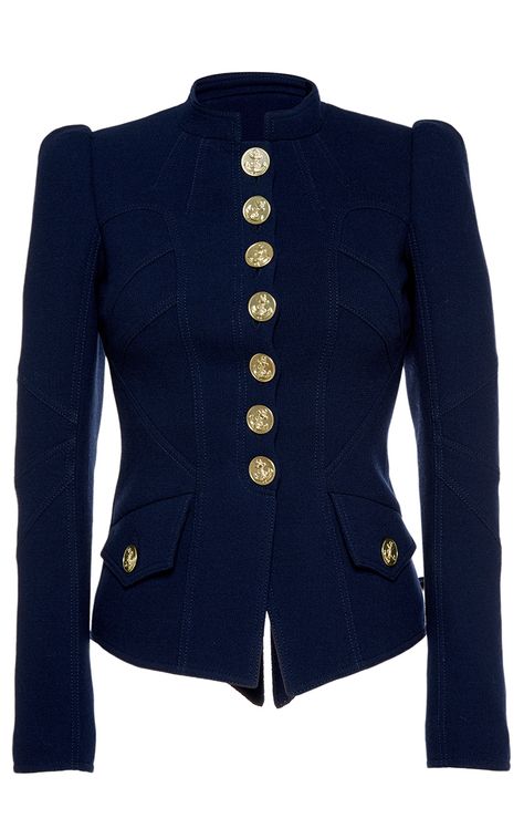 Military Blazer, Military Inspired Jacket, Andrew Gn, Navy Military, Style Blazer, Navy Blue Blazer, Blazer Blue, Military Style Jackets, Navy Jacket