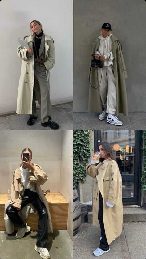 Cloudy Outfit Ideas, Casual Breakfast Outfit, Airport Outfit Fall, Beige Trench Coat Outfit, Trench Coat Outfit Winter, Trench Coat Outfit Ideas, Trench Coat Outfit Fall, Fall Trench Coat, Euro Winter