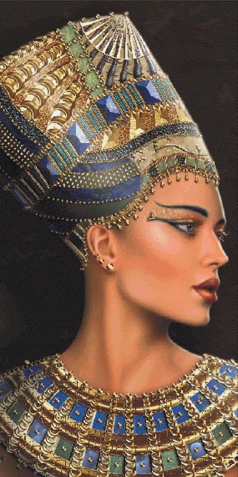 Queen Nefertiti Art, Nefertiti Art, Egypt Makeup, Ancient Egyptian Women, Ancient Egypt Aesthetic, Egyptian Aesthetic, Egyptian Makeup, Egyptian Goddess Art, Ancient Egypt Fashion