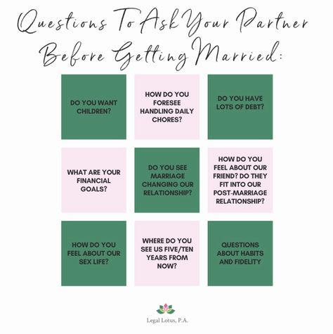 Things To Discuss With Your Partner, Questions Before Getting Married, What To Discuss Before Marriage, Before You Get Married Questions, What To Ask Before Marriage, Things To Do Before Getting Married, Things To Ask Before Marriage, Questions To Ask Your Partner Before Marriage, Before You Get Married