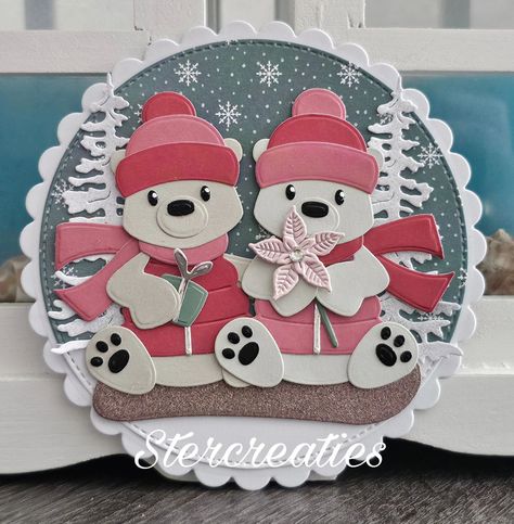 Hedgehog Cupcake, Cupcake Pink, Christmas Polar Bear, Marianne Design Cards, Elizabeth Craft Designs, Elizabeth Craft, Design Cards, Diy Christmas Cards, Marianne Design