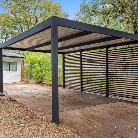 75 Most Popular Carport Design Ideas for 2019 - Stylish Carport Renovation Pictures | Houzz Car Port Ideas Carport Designs Steel, Carport Ideas Attached To Garage, Carport For 2 Cars, Driveway Covers Car Ports, Carport In Backyard, Building A Carport On A Budget, Carport Tiny House, Gazebo Carport Ideas, Drive Through Carport