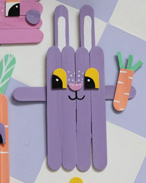 Sticks Crafts, Babysitting Crafts, April Crafts, Insect Crafts, Popsicle Crafts, Easter Preschool, Ice Cream Stick, Easy Easter Crafts, Stick Art