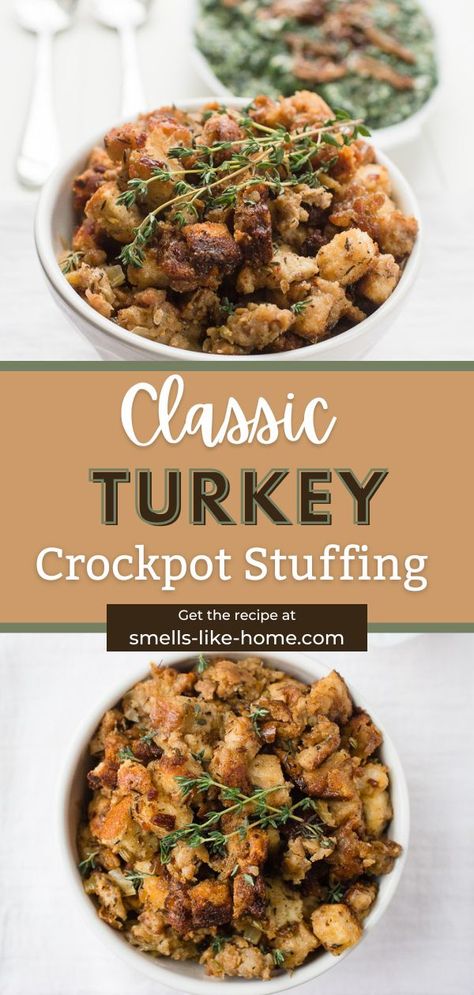 Turkey Stuffing Crockpot, Crockpot Turkey Stuffing, Slow Cooker Stuffing Recipes Easy, Crockpot Turkey Stuffing Recipes, Crock Pot Turkey Stuffing, Crockpot Sausage Stuffing Recipes, Stuffing Recipes Thanksgiving Crockpot, Crockpot Thanksgiving Stuffing, Cornbread Stuffing Crockpot