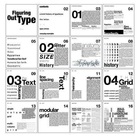 Figuring Out Type (Book on Typography) :: Behance Grid Layout Magazine, Book Designs Layout, Grid Magazine Layout, Graphic Design Booklet Layout, Text And Image Layout Design, Type Design Layout, Magazine Type Layout, Typography Layout Ideas, Magazine Grid Layout Design